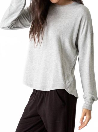 PJ Salvage Long Sleeve Short Essentials Pajama Set In Heather Grey