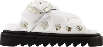 Toga Archives Slippers - Dames - Sandalen - Wit - 36 EU - Leer - Schoenen