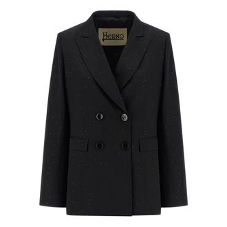Herno Micro Sequin Blazer - female - Herno - Blazers - Black - M - Jackets