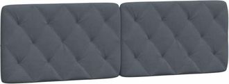 vidaXL Cabecero De Cama Acolchado Terciopelo Gris Oscuro 152 Cm Vidaxl