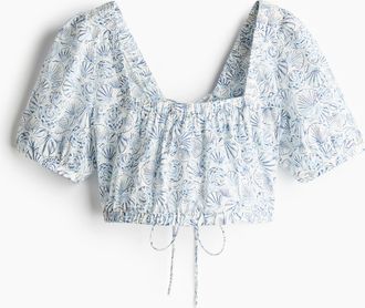 H&M Baumwollbluse mit Spitze - White