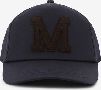 Moncler Gabardine-Baseballkappe mit College-Monogrammpatch