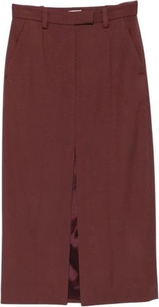 Brunello Cucinelli Wol Kokerrok - Dames - Rokken - Rood - Maat: M Wol
