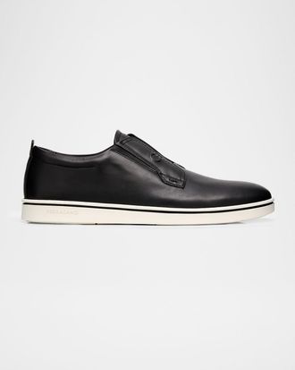 Ferragamo Men & apos;s Alfie Leather Gancini Stamp Slip-On Sneakers