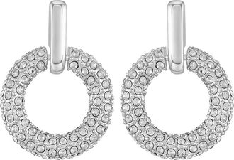 Vince Camuto Pavè Hoop Drop Earrings in Silver Tone at Nordstrom Rack