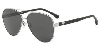 Emporio Armani EA2046D Asian Fit 30156G Mens Sunglasses Silver Size 62