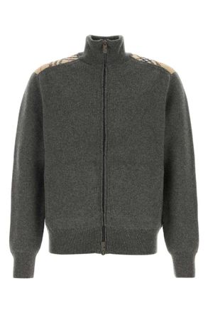 Burberry Grey Turtle Neck Cardigans