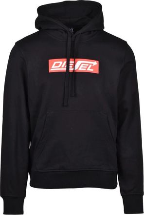 Diesel Black Cotton Logo Hoodie