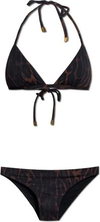 Tom Ford Tweedelig badpak met dierenprint - Dames - Bikinis - Bruin - S - Tweed - Badmode