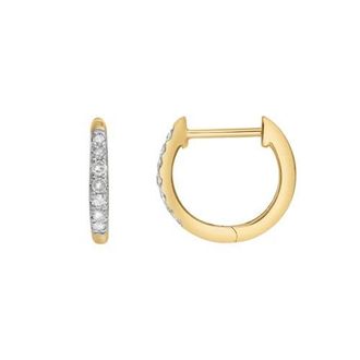 LuvMyJewelry Elina 14K Gold Diamond Huggie Hoop Earrings - 0.12 ct in 14K Yellow Gold at Nordstrom