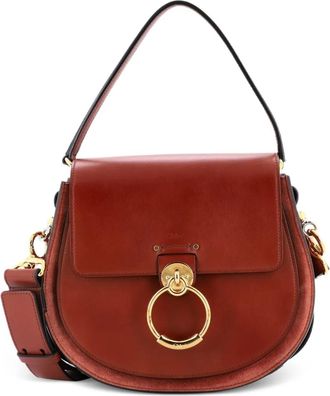 Chlo&eacute; Tess Bag Leather Large crossbody bag - Bruin