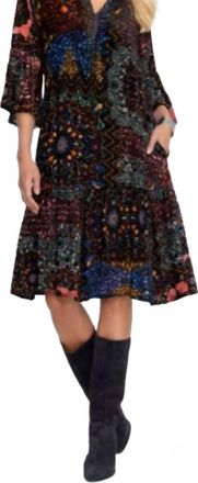 Johnny Was Nash Midi Burnout Dress In Multi
