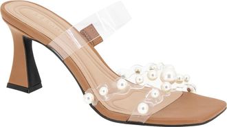 BCBGeneration Rainy Clear Strap Slide Sandal in Coffee/Clear at Nordstrom Rack, Size 8.5
