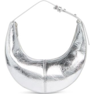 BCBGeneration Skinny Crescent Mini Hobo Bag in Silver at Nordstrom Rack