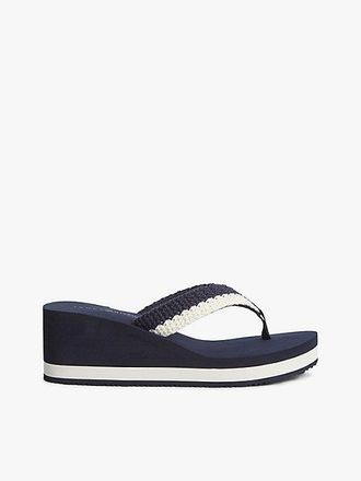 Tommy Hilfiger Wedge Heel Woven Flip-Flops