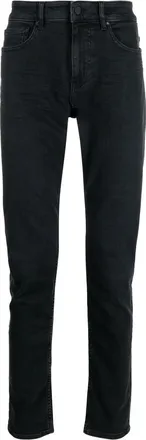 BOSS mid-rise slim-fit jeans - men - Elastane/Cotton/Polyester - 40/32 - Black