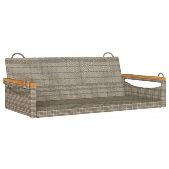 vidaXL Banco Columpio De Rat&aacute;n Sint&eacute;tico Gris 109x62x40 Cm Vidaxl