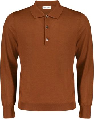 Autore Douglas Sweater Polo - Heren - Polos - Bruin - L - Wol - Tops