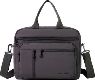 Generic Men Women Nylon Laptop Bag Large Capacity Briefcase for Office College (Grey)