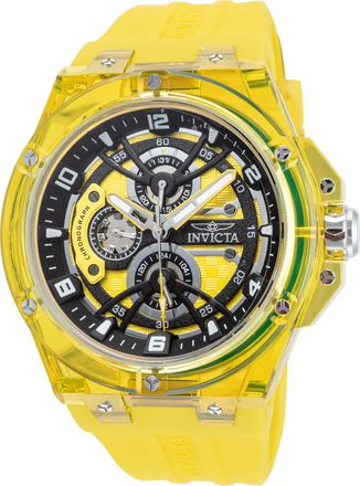 Invicta Mens Racing 46mm Yellow Quartz Watch