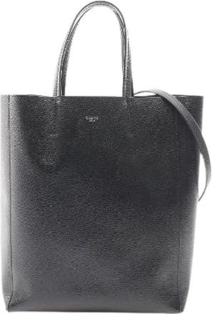 Celine Pre-owned Vertical Small Cabas Leather 2way Tote Bag - Dames - Vintage Shopper - Zwart - ONE Size - Leer - Vintage