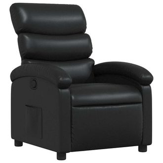 vidaXL Sill&oacute;n Reclinable De Cuero Sint&eacute;tico Negro Vidaxl