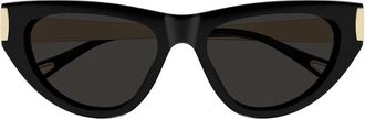 Chlo&eacute; Sunglasses Ch0350 S 001 Black Gold/Gray Woman