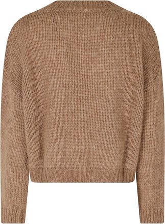 Roberto Collina Cropped Chunky Knit Sweater with Relaxed Fit and Ribbed Hems
