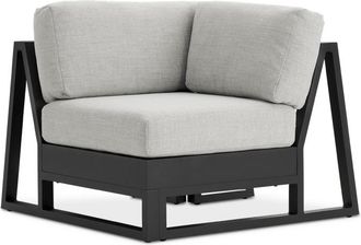 Castlery Water-Repellent Outdoor Aluminum Corner Sofa - Beige/Black | Rio by Castlery, Weather-Resistant, Outdoor Furniture