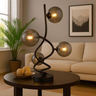 Globo Lighting Lampada da tavolo - Riha - nero - vetro metallo vetro - Globo