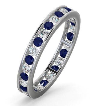 The Diamond Store ETERNITY RING RAE DIAMONDS G/VS AND SAPPHIRE 1.40CT - Platinum