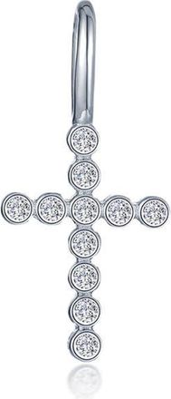 Lafonn Simulated Diamond Cross Charm in Silver at Nordstrom