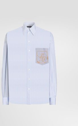 Dolce & Gabbana Striped Poplin Shirt - Man Shirts Multicolor 37