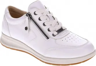 Revere Comfort Shoes Womens Boston Zip Sneaker In White Perf
