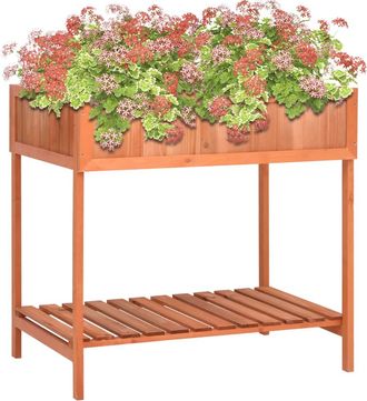 vidaXL Vidaxl - Jardinera Huerto Madera Maciza De Abeto 80x60x80 Cm