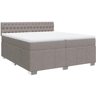 vidaXL Cama Box Spring Con Colch&oacute;n Tela Gris Taupe 200x200 Cm Vidaxl