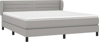 vidaXL Vidaxl - Cama Box Spring Con Colch&oacute;n Tela Gris Claro 180x200 Cm