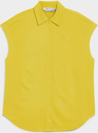 Contemporaine Womens Piqu&eacute; jersey cap-sleeve shirt
