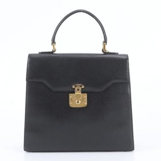 Gucci Black Leather Handbag Tote Bag (Pre-Owned)