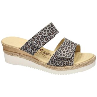 Vital Schoenen, Dames, Grijs, 39 EU, Leer, Olivia Wedge Mules