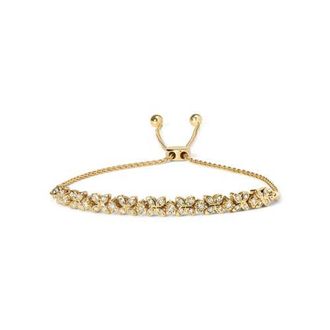 House of Brilliance 18K Yellow Gold Plated Silver 1/4 Ctw Diamond Marquise Shaped Link Bolo Bracelet at Nordstrom
