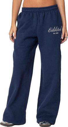 Edikted Get Edikted Relaxed Fit Cotton Blend Sweatpants in Navy at Nordstrom, Size X-Small