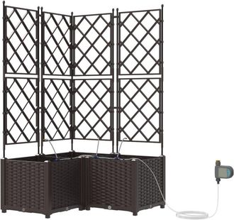 vidaXL Jardineras Marr&oacute;n 80 X 80 X 142 Cm Acero Vidaxl