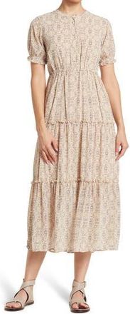 Wishlist Ditsy Medallion Floral Print Midi Dress in Natural Combo at Nordstrom Rack, Size Medium
