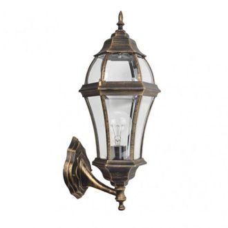 Fabrilamp Fabrilamp - Aplique Exterior Aluminio Becrux 1xe27 Neg/oro Ip44 59,5x25x26 Cm