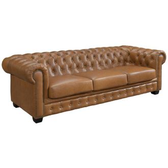 Vente-Unique Vente-unique - Divano chesterfield 4 posti 100% Pelle di bufalo Caramello Vintage - brenton