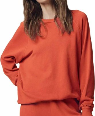 The Great. College Crew Neck Long Sleeve Sweatshirt In Desert Clay