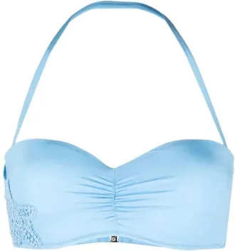 Ermanno Scervino Blauwe Bandeau Bikinitop met Ruches - Dames - BHs - Blauw - M - Ondergoed