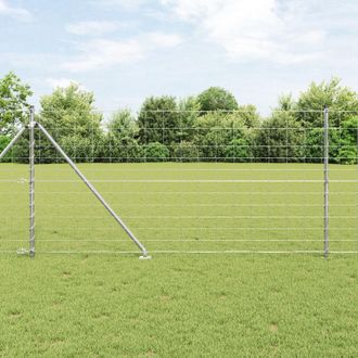 Berkfield Home Field Fence 1.2x50 m Galvanised Steel in Silver