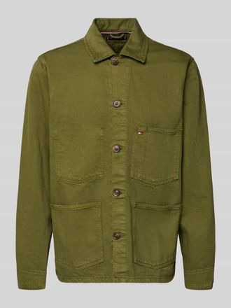 Tommy Hilfiger Regular Fit Hemdjacke aus reiner Baumwolle in Oliv, Gr&ouml;&szlig;e XXL